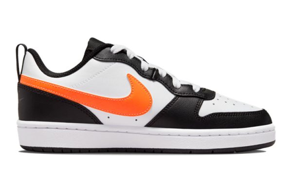Nike Court Borough 2 Low White Black Orange GS BQ5448-115