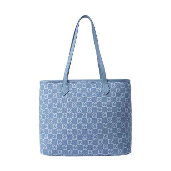 166808ca37364b39ba21cb3ff0714c6b.jpg Jordan Cotton Blend With Recycled Fiber Tote Bag, Shoulder Bag, Handbag Regular Unisex Light Denim Blue JD2523005AD-001