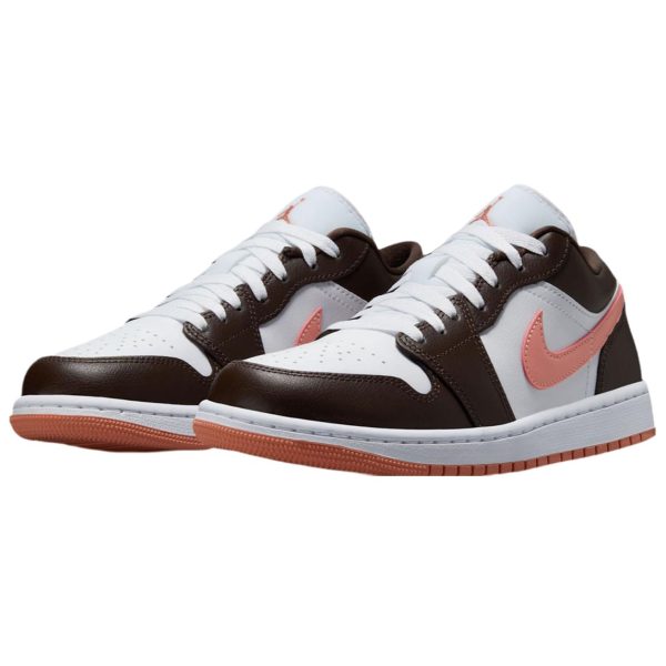 1e625702b14e41e99fd1e5dc0a9ebbed.jpg Jordan Air Jordan 1 Slip Resistant Abrasion Resistant Low top Vintage Basketball Shoes Unisex White Brown DC0774-182