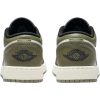 Jordan Air Jordan 1 Slip Resistant Abrasion Resistant Low top Children's Basketball Shoes Black Green 553560-092
