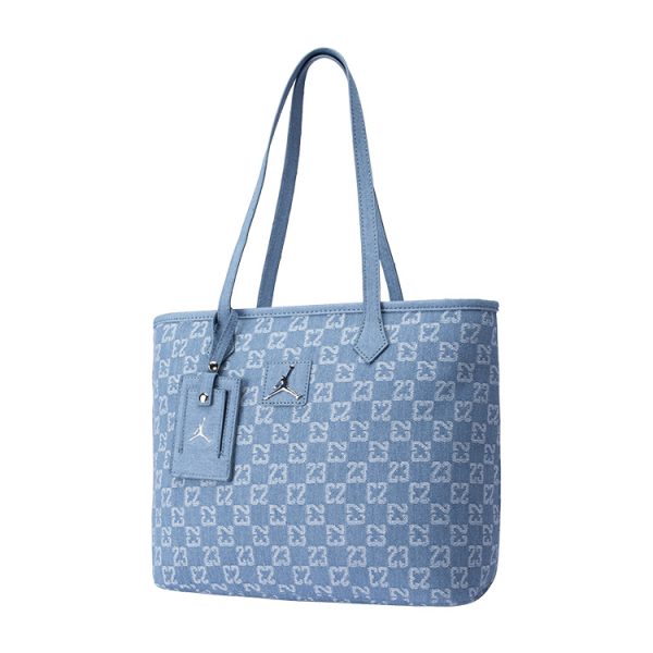 36374b1c4b9444b7ac0746c347f0d669.jpg Jordan Cotton Blend With Recycled Fiber Tote Bag, Shoulder Bag, Handbag Regular Unisex Light Denim Blue JD2523005AD-001