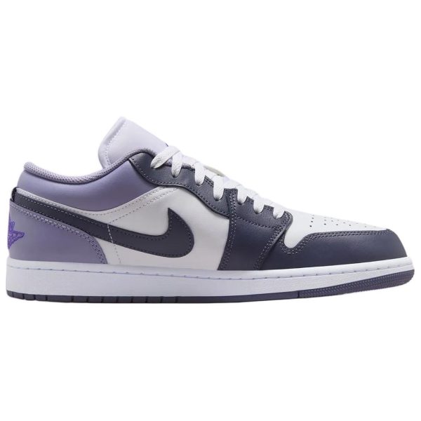 4f0d7a1f3a014db79cb67a26bc149b1d.jpg Jordan Air Jordan 1 Anti Slip Wear Resistant Low Top Vintage Basketball Shoes Men's Purple White 553558-145
