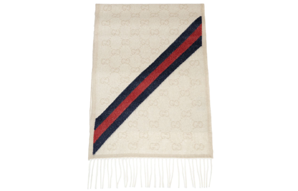 GUCCI Wool Paneled Gg Logo Scarf 570603-3G200-9568