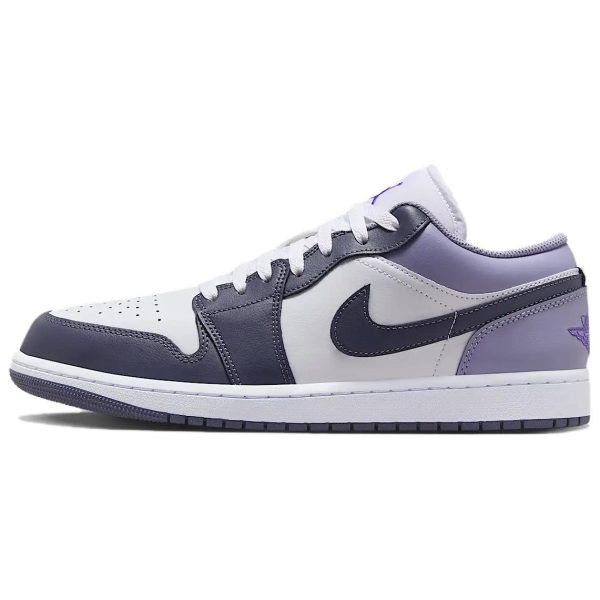53d558136dd341b595595661775dac4c.jpg Jordan Air Jordan 1 Anti Slip Wear Resistant Low Top Vintage Basketball Shoes Men's Purple White 553558-145