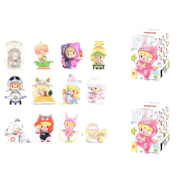 POP MART Little Sweet Bean, Love Hug Collection Blind Box Products Single Mystery Box/Full Box 12 Pcs PPMT-2501-0072