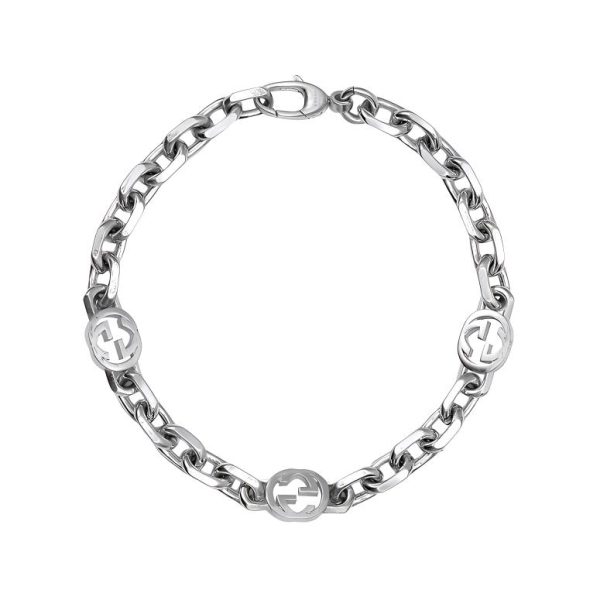 GUCCI Interlocking G Silver Bracelet 620798-J8400-0811-礼袋款