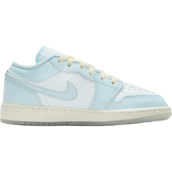Jordan Air Jordan 1 Anti Slip Wear Resistant Low Top Children's Basketball Shoes Blue White HJ5971-400
