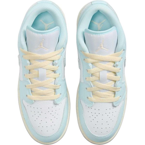 Jordan Air Jordan 1 Anti Slip Wear Resistant Low Top Children's Basketball Shoes Blue White HJ5971-400