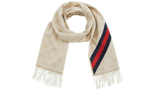 GUCCI Wool Paneled Gg Logo Scarf 570603-3G200-9568