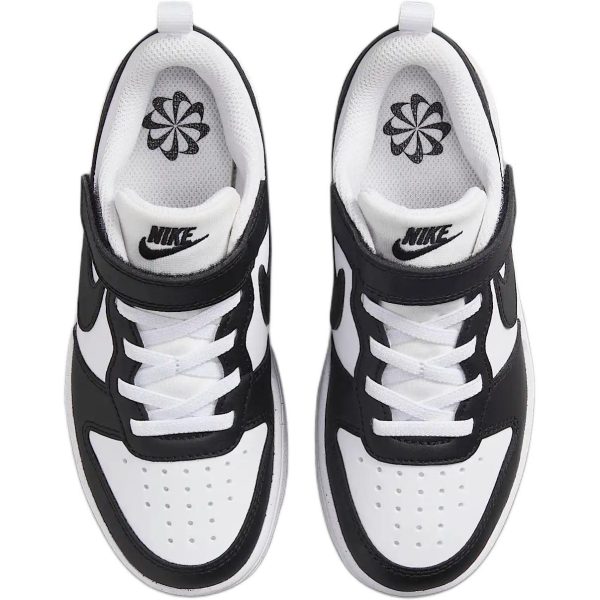 Nike Court Borough Slip Resistant Abrasion Resistant Kids' Skateboarding Shoes White Black Children Aged 3 7 Years Old DV5457-131