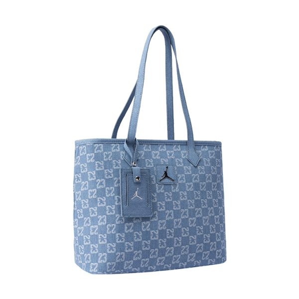 a27e1006efc84cd19a2f77e9d77c1bdc.jpg Jordan Cotton Blend With Recycled Fiber Tote Bag, Shoulder Bag, Handbag Regular Unisex Light Denim Blue JD2523005AD-001