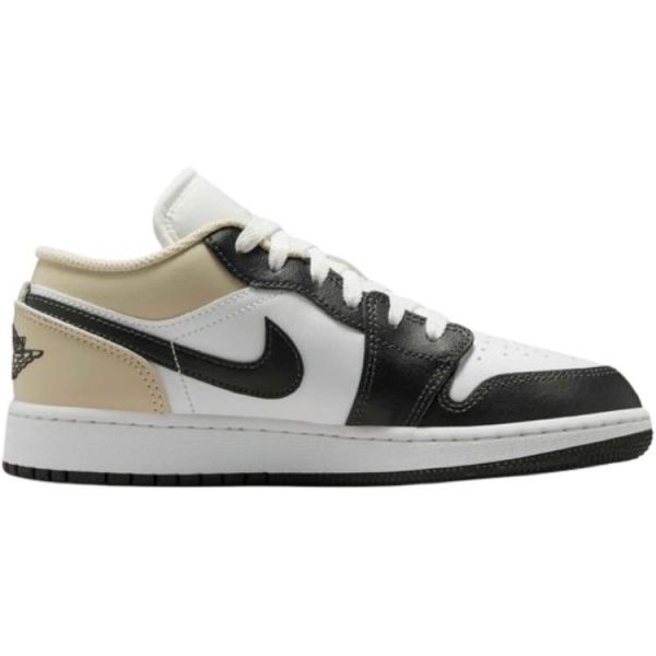 Jordan Air Jordan 1 Anti Slip Wear Resistant Low Top Children's Basketball Shoes White Black 553560-153