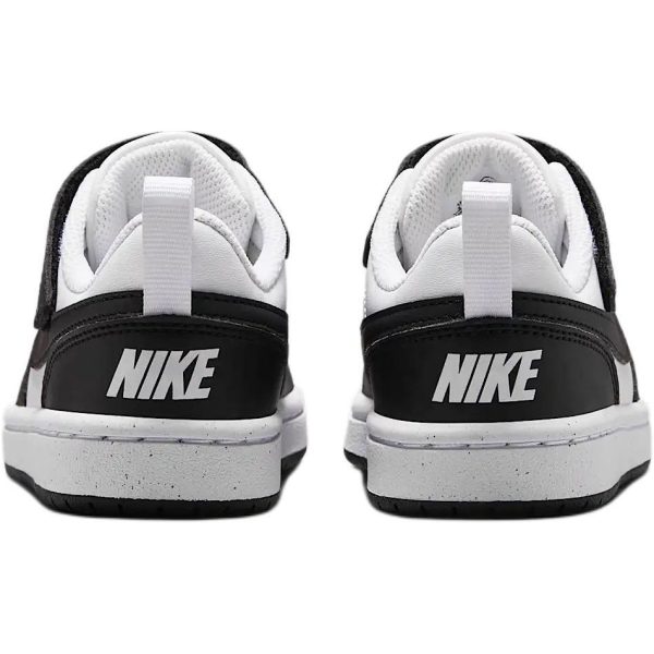 Nike Court Borough Slip Resistant Abrasion Resistant Kids' Skateboarding Shoes White Black Children Aged 3 7 Years Old DV5457-131