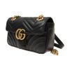 GUCCI GG Marmont Mini Shoulder Bag Matelasse Chevron Black 446744-DTDIT-1000