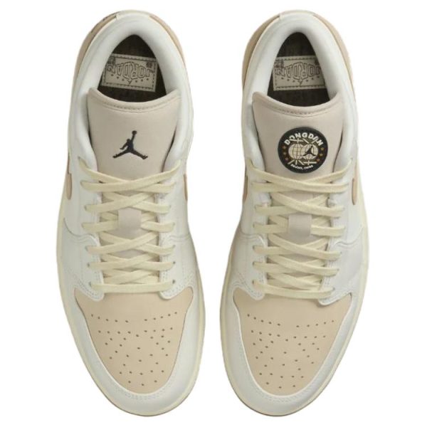 f30172c073fd42fcb66a07406e1d2bec.jpg Jordan Air Jordan 1 Anti Slip Wear Resistant Low Top Vintage Basketball Shoes Men's White Brown IB8855-121