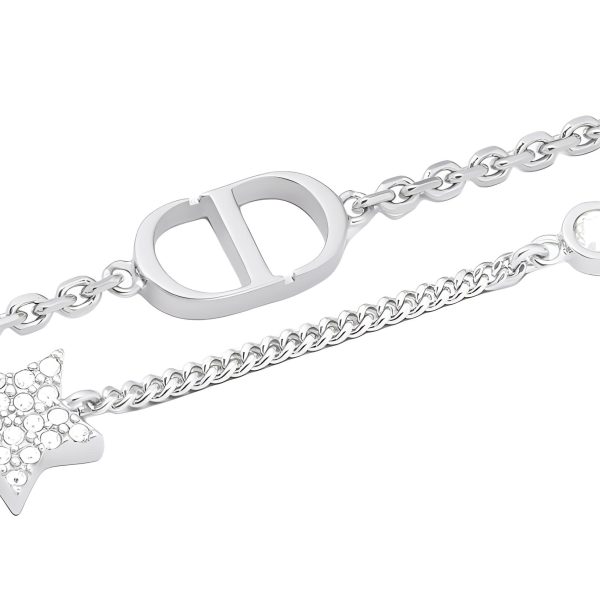 DIOR Faux Crystal, Metal Bracelets Women's Silver B1133PMTCY_D13S