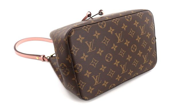 LOUIS VUITTON NOE Coated Canvas With Leather Bucket Bag, One Shoulder Handbag Women's Brown M44022