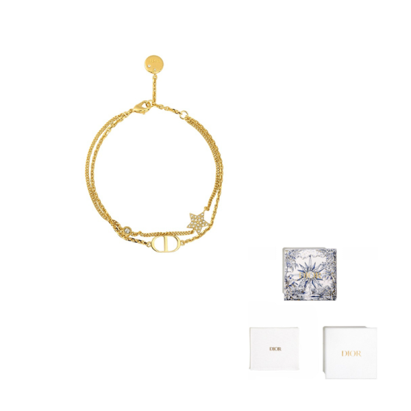 DIOR Crystal Metal Bracelets Women's Gold B1133PMTCY-D301