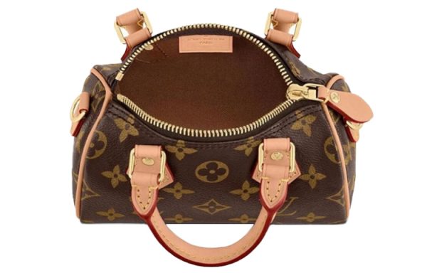 3fade3a65c2740bcbbea9b1b36e94674.jpg LOUIS VUITTON Nano Speedy Handbag Monogram Canvas Brown M81085