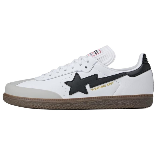 43116f965a27452fa2ed730c746a6a00.png Adidas Bape X Adidas Samba 'White Black Gum' JR9245