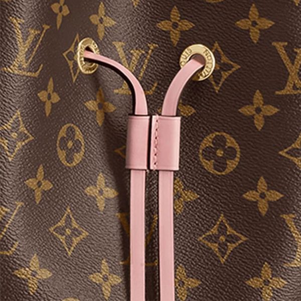 LOUIS VUITTON NOE Coated Canvas With Leather Bucket Bag, One Shoulder Handbag Women's Brown M44022