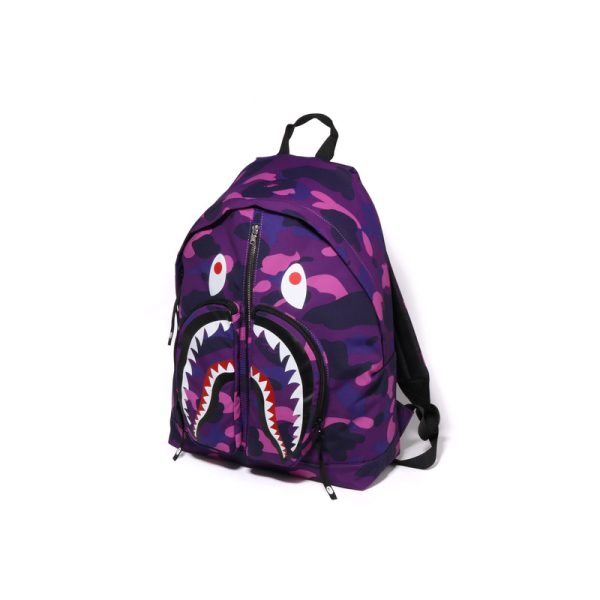 A BATHING APE Fabric Backpack Unisex Dark Blue/Purple/Red 0ZXBGM001891P