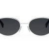 CELINE Eyewear Oval Frame Sunglasses CL40235U-5416A银色