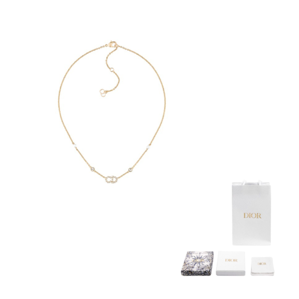DIOR Metal, Crystal, Resin Necklaces Women's Gold N1033CDLCY-D301