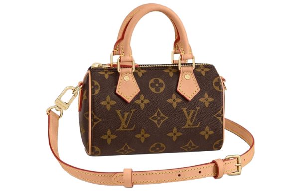 5d27300ef16f41e3b7647b82fc40a791.jpg LOUIS VUITTON Nano Speedy Handbag Monogram Canvas Brown M81085