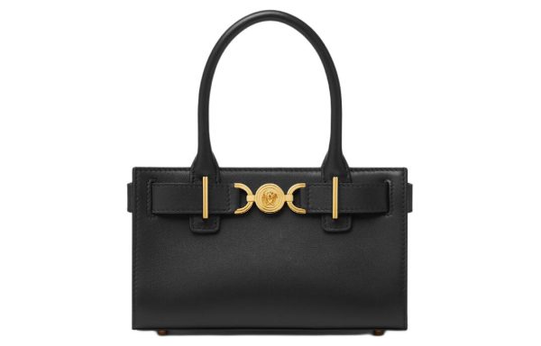 FANSIZHE Medusa '95 Leather Tote Bag, Shopping Bag, Handbag Small Women's Black & Gold 1013169-1A10795-1B00V