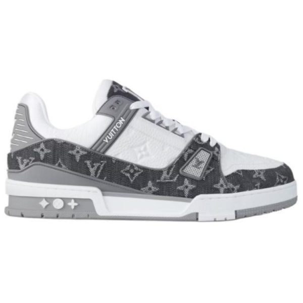 LOUIS VUITTON Trainer Low top Skateboard Shoes Unisex Gray White 1ADH2W