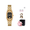 VERSACE Small Gold Brick Wrist Watch Quartz Movement Stainless Steel Watchband Black Dial Women's Watch VE1B00818
