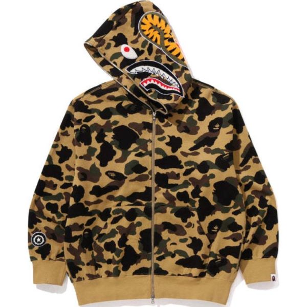 b15bf7e18f444992a662c3c065f831b9.jpg Bape 1st Camo Jacquard Shark Relaxed Fit Full Zip Hoodie 1L30-115-304