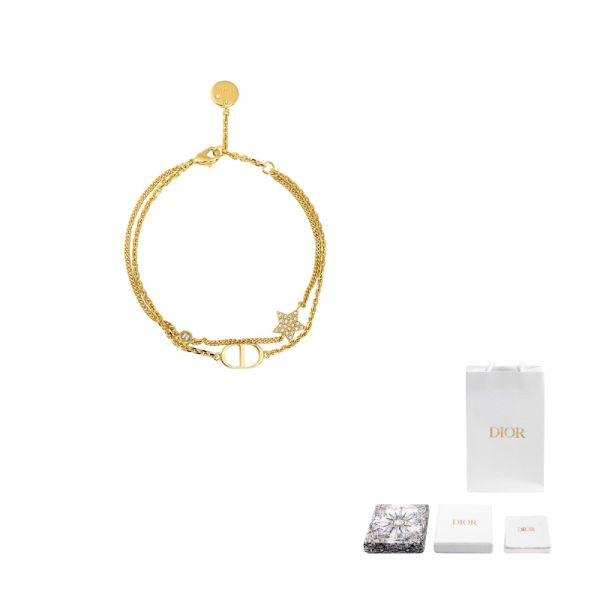 DIOR Crystal Metal Bracelets Women's Gold B1133PMTCY-D301