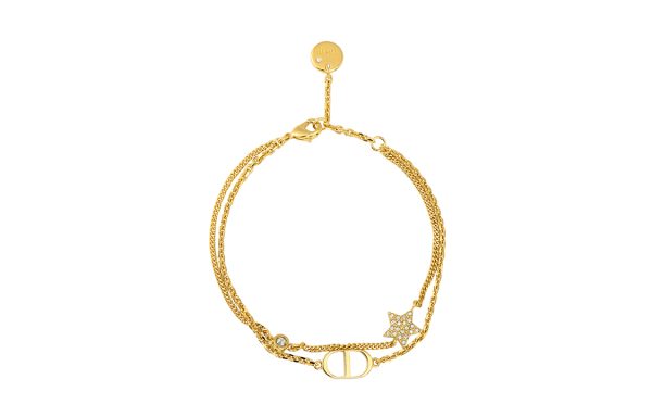 DIOR Crystal Metal Bracelets Women's Gold B1133PMTCY-D301