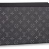 LOUIS VUITTON Pochette Voyage Monogram Eclipse Mm Black/Grey M61692