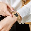 VERSACE Small Gold Brick Wrist Watch Quartz Movement Stainless Steel Watchband Black Dial Women's Watch VE1B00818