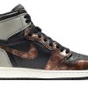 Jordan Air Jordan 1 Abrasion-Resistant High-Top Vintage Basketball Shoes Unisex Gray Brown Silk Scarf Edition 555088-033(Team-E金钱符号丝巾灰棕)