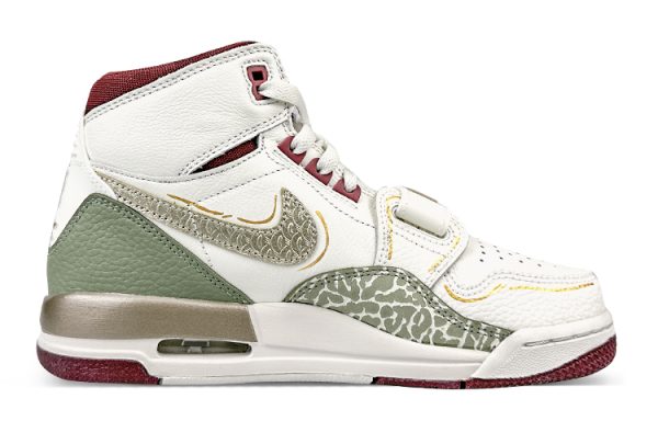 Jordan Legacy 312 Shock Absorbers Slip Resistant High top Vintage Basketball Shoes Women's White Green FZ5047-120(Team76-雀神S-BOX）