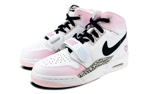 Jordan Legacy 312 High-Top Vintage Basketball Shoes GS White Pink AT4040-106(Team47-女款312爱心)