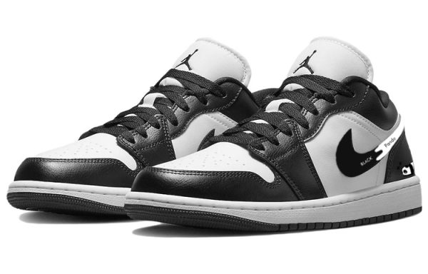 2d299170b70a4d8b88bc8e2276cb7d9e.jpg Jordan Air Jordan 1 Low-Top Vintage Basketball Shoes Women's Black White DC0774-101(Team56-趴趴熊猫)