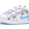 Jordan Air Jordan 1 Low-Top Vintage Basketball Shoes Men's Gray Blue FN8901-164(Team32-男款字母涂鸦SBOX)