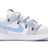 Jordan Air Jordan 1 Low-Top Vintage Basketball Shoes Men's Gray Blue FN8901-164(Team32-男款字母涂鸦SBOX)