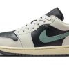 Jordan Air Jordan 1 Low Anti-Slip Wear-Resistant Low-Top Vintage Basketball Shoes Women's Black Green DC0774-001(Team44-慕冬橄榄)