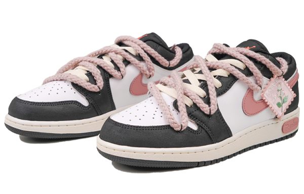 Jordan Air Jordan 1 Low-Top Vintage Basketball Shoes Women's Black Pink DX4374-008(Team27-GS蔷薇恋人S-BOX)