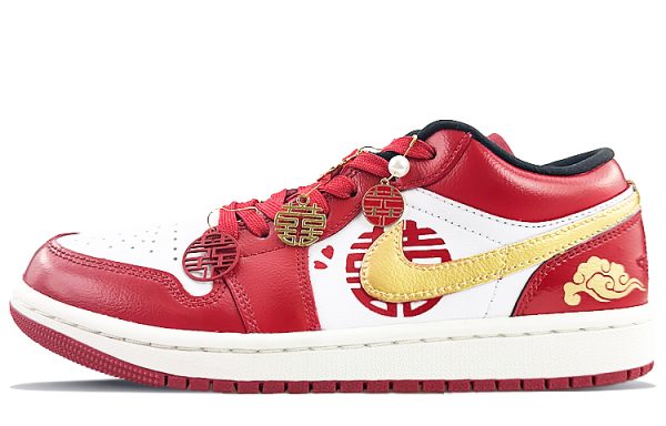 5abfcc2f9b9d4bf0ab0be9b1d25f7ea5.jpg Jordan Air Jordan 1 Low Low-Top Vintage Basketball Shoes Women's Red Gold DC0774-160(Team40-女款祥云婚鞋红金)