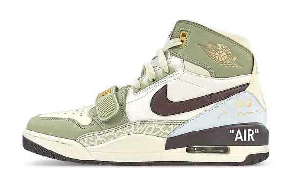 Jordan Legacy 312 Vintage Basketball Shoes Men's Mid top Green/Gold FD9907-111(Team40-男款不解绿金QD)