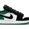 Jordan Air Jordan 1 Slip Resistant Low Top Vintage Basketball Shoes GS Black Green 553560-113(Team56-迷雾森林)