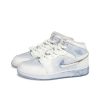 Jordan Air Jordan 1 Mid Top Vintage Basketball Shoes GS Blue White FQ9117-400(Team186-柔光映雪)