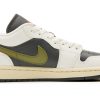 Jordan Air Jordan 1 Low Anti-Slip Wear-Resistant Low-Top Vintage Basketball Shoes Women's Black Green DC0774-001(Team44-慕冬橄榄)